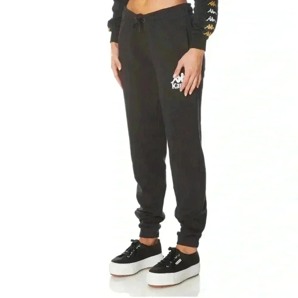 NWT Kappa Authentic Ambalavao Sweatpants Jogger French Terry Black Sz XL